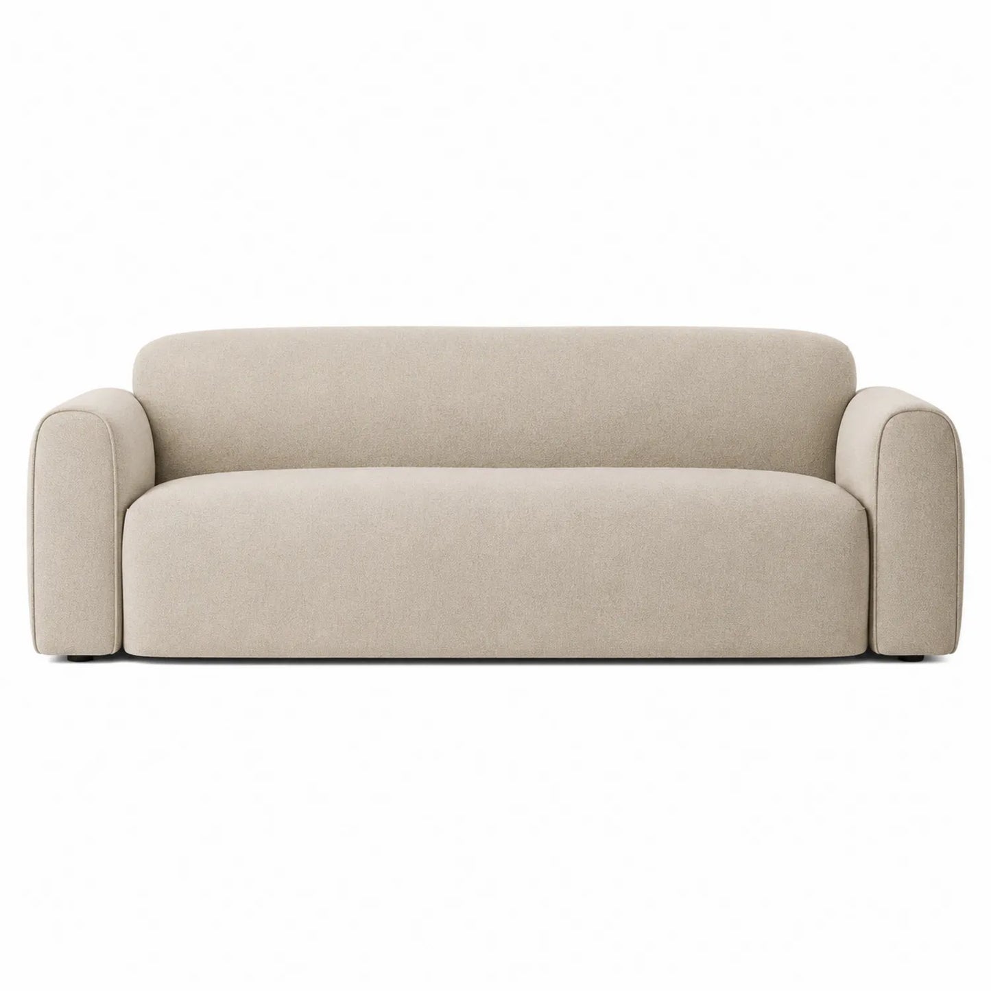 Sofa z tkaniny poliestrowej beżowa 200x90x75 cm