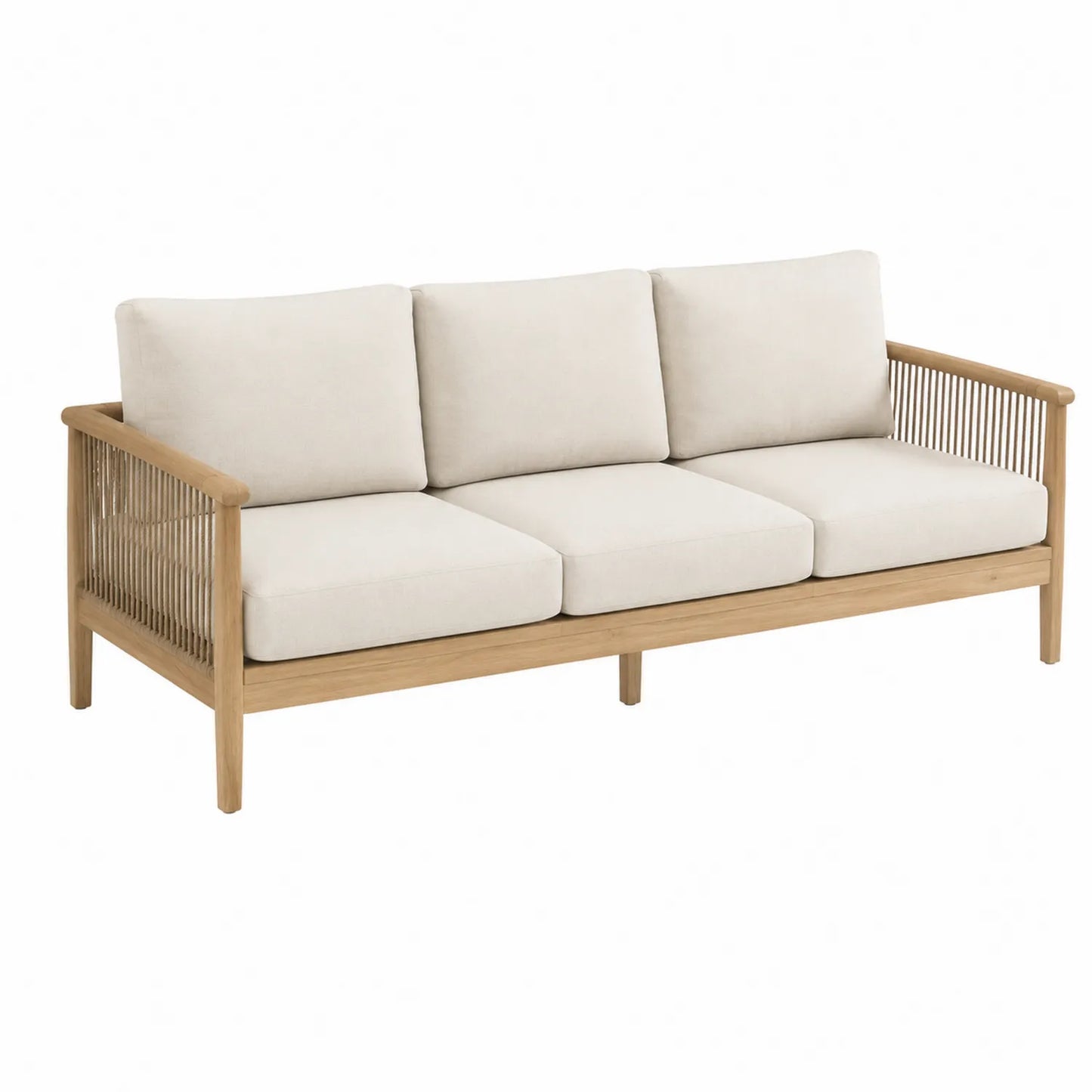 Sofa ogrodowa z drewna tekowego z poduszkami