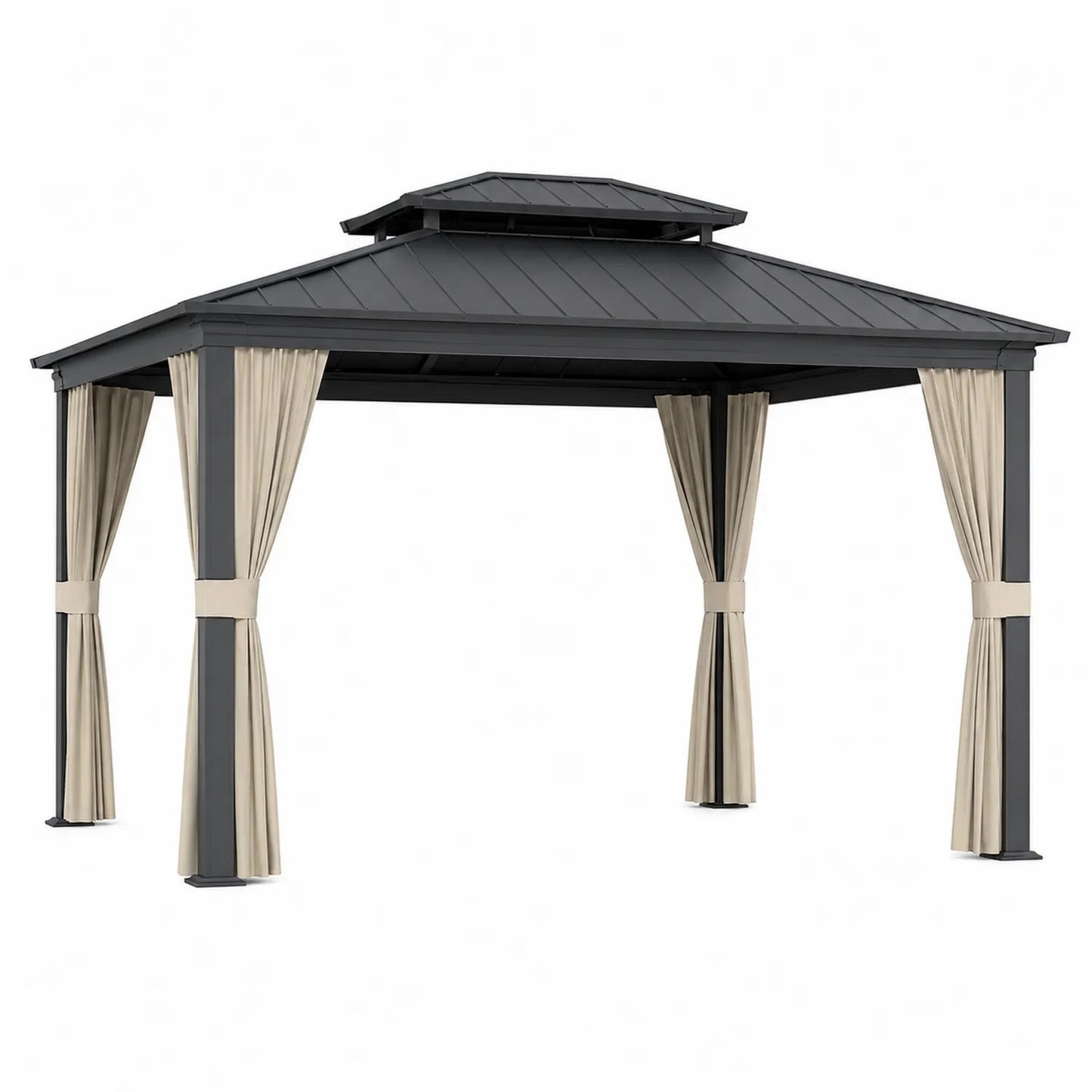 Altana ogrodowa metalowa z zasłonami 3x4 m