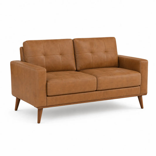 Sofa dwuosobowa z ekoskóry Brązowy 150 cm