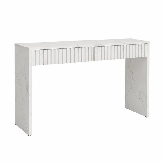 Konsola prostokątna z białego marmuru 120cm
