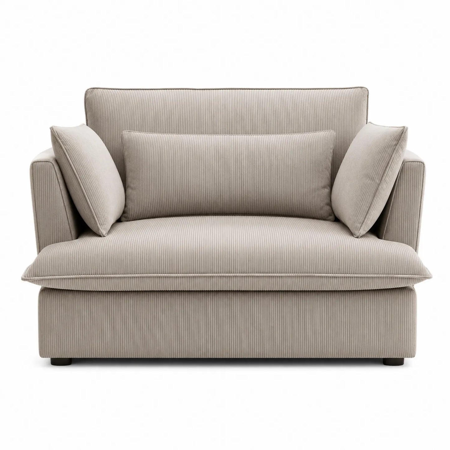 Sofa dwuosobowa tkanina prążkowana beżowa 140x95x85 cm