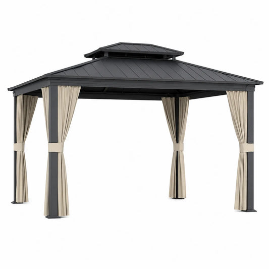 Altana ogrodowa metalowa z zasłonami 3x4 m