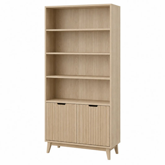 Regał prostokątny z płyty MDF z fornirem dębowym 80x30x180 cm