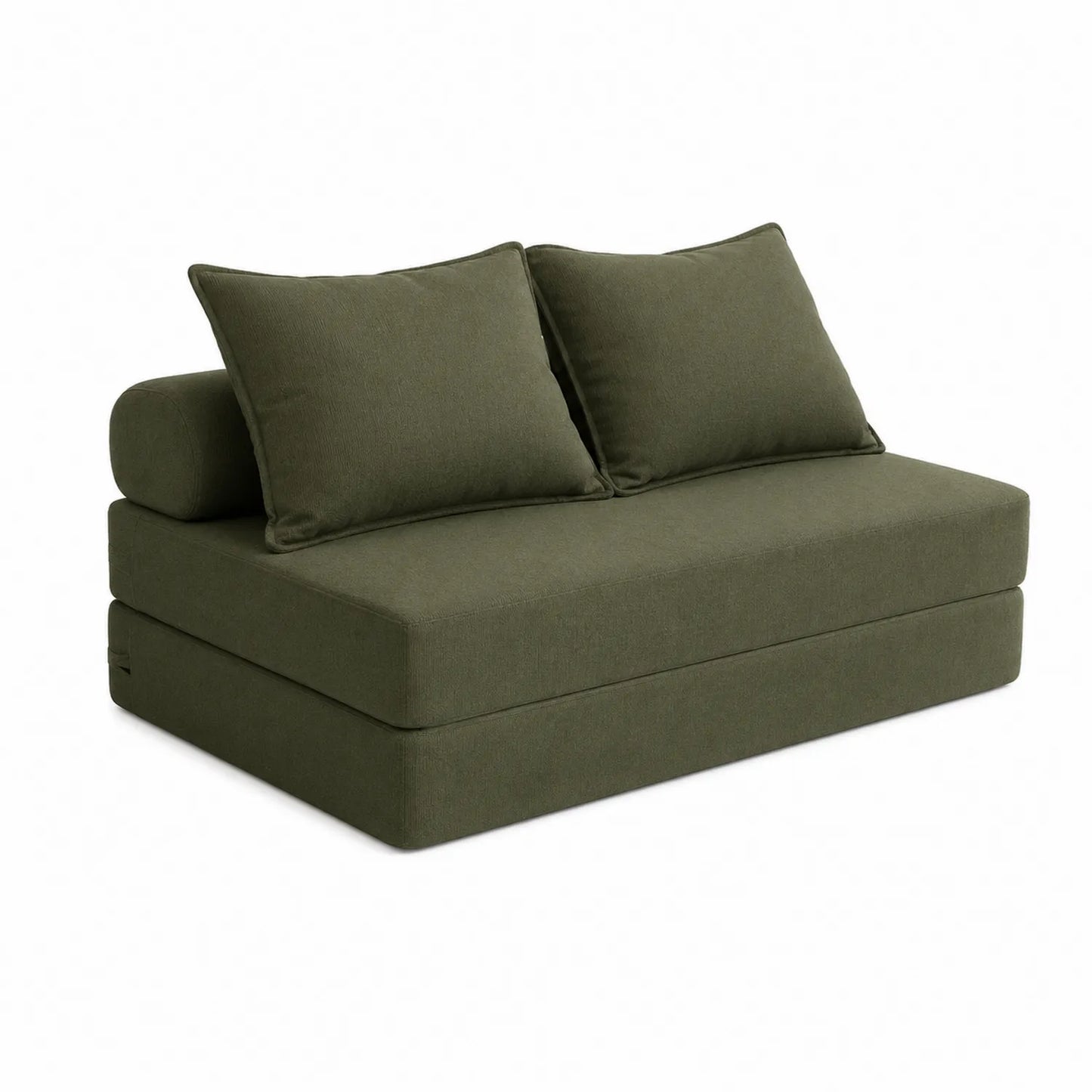 Sofa rozkładana z tkaniny zielona 190x90x85 cm