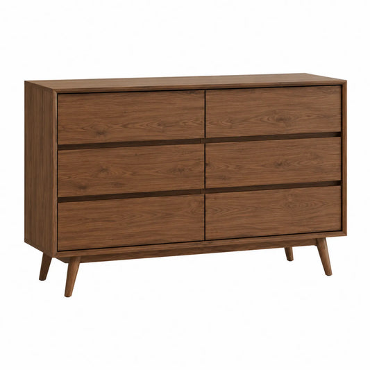 Komoda drewniana z szufladami brązowa 120cm