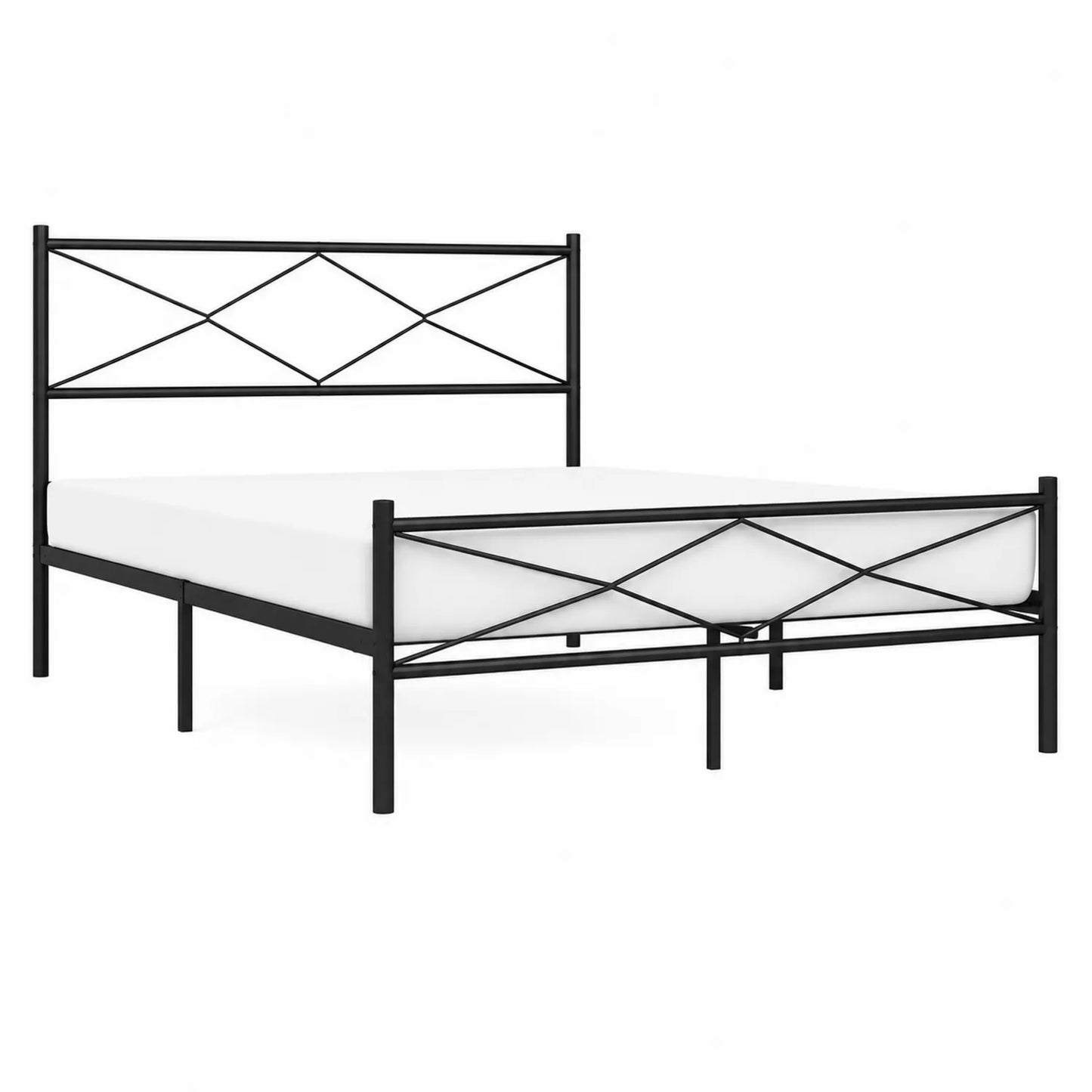 Łóżko metalowe czarne 200x160 cm